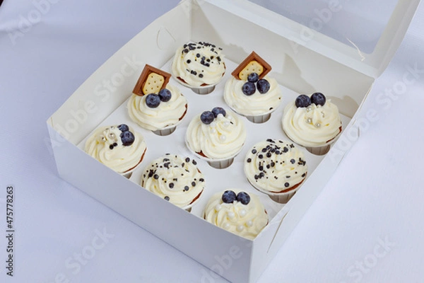 Obraz Tasty Colorful cupcakes on background