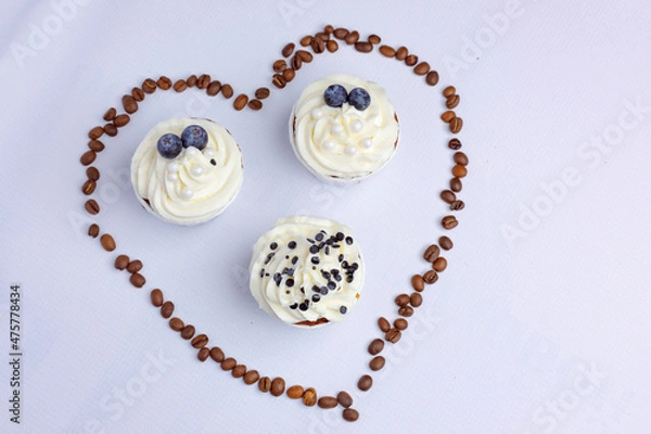 Obraz Tasty cupcakes on stand