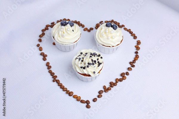 Obraz Tasty cupcakes on stand