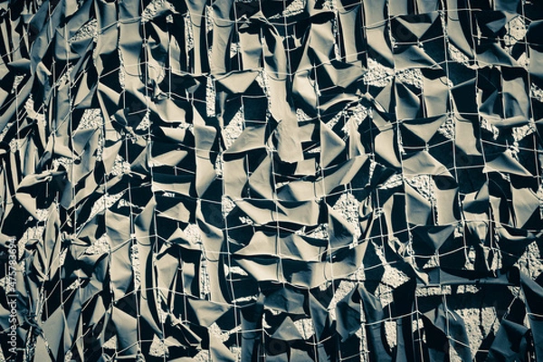 Fototapeta Military camouflage net, hunter net background.