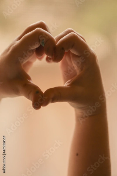 Obraz Little hands making a heart shape 