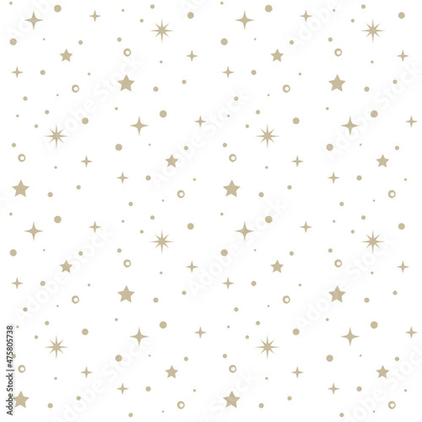 Obraz Gold star seamless pattern on white background