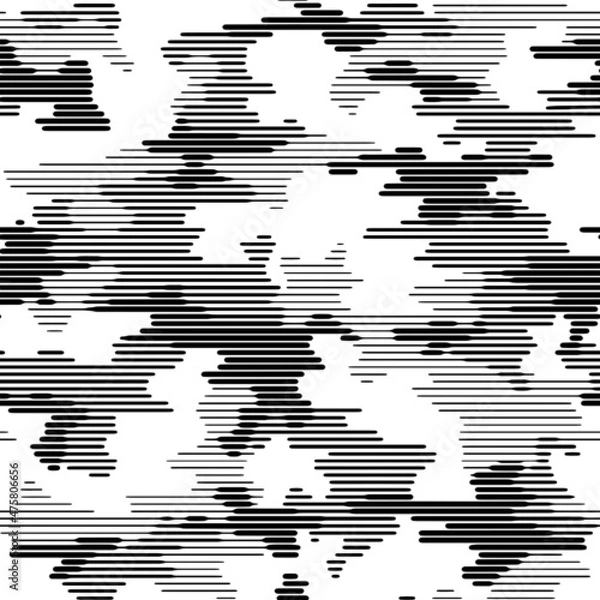 Fototapeta Full seamless modern halftone lines camouflage pattern for decor and textile. Camo design for textile fabric printing and wallpaper. Army model design for trend fashion.