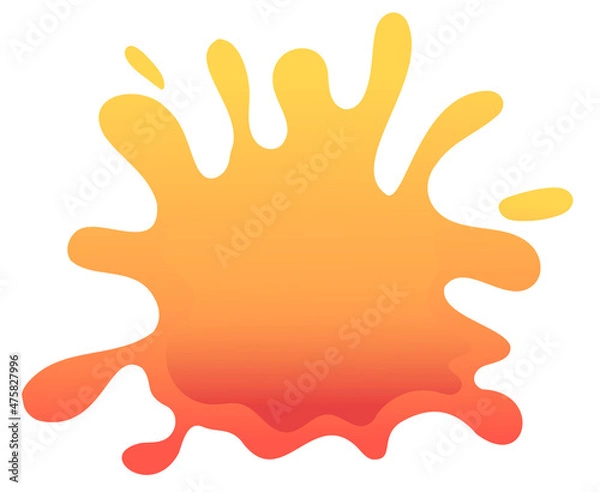 Fototapeta bright spot of orange color with gradient in the form of a blot, isolated on white background. Suitable as a backdrop for product presentation