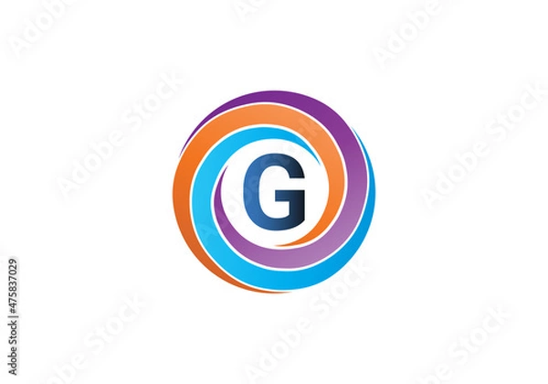 Fototapeta this is a creative G letter rounded icon design