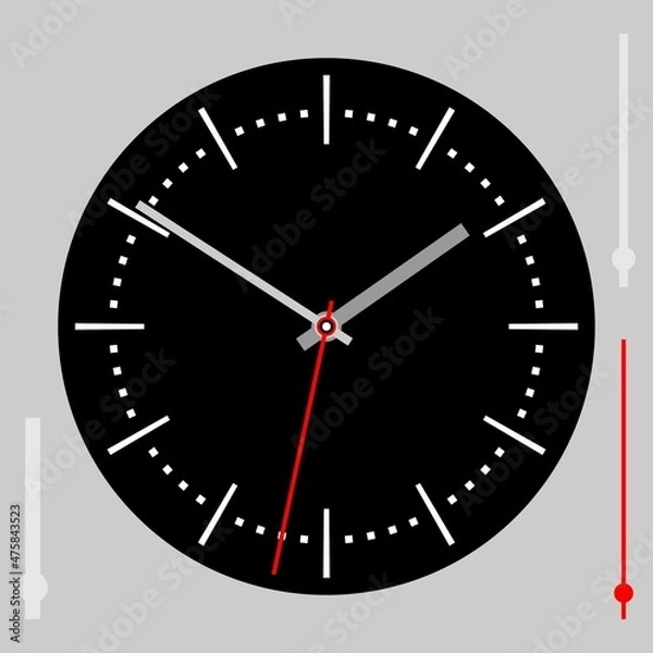 Fototapeta Black watch dial with arrows. Vector illustration