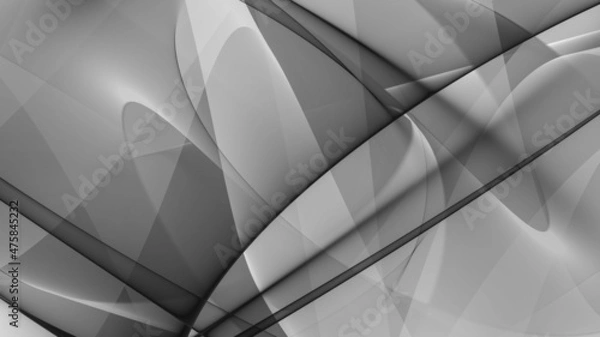 Fototapeta Background abstract 8K monochrome white gray silver black waves lines curves gradient