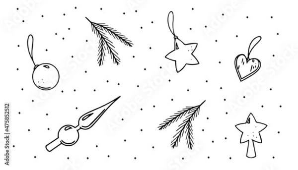 Obraz Christmas illustration vector icon set