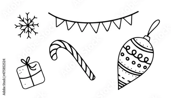 Obraz Christmas illustration vector icon set
