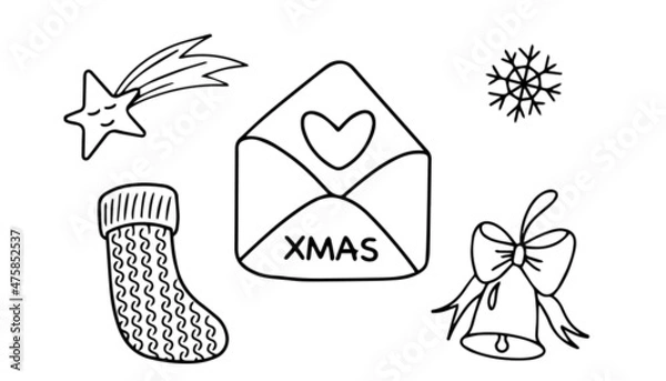 Obraz Christmas illustration vector icon set