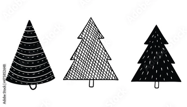 Obraz set of christmas trees vector