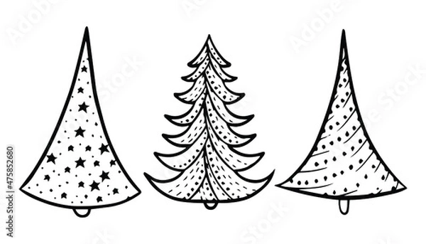 Obraz set of christmas trees vector