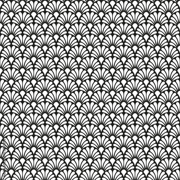 Fototapeta Seamless Art Deco scallop pattern background