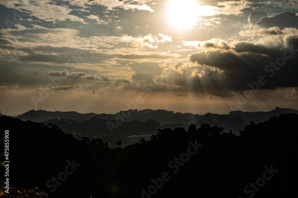 Obraz sunset over the mountains