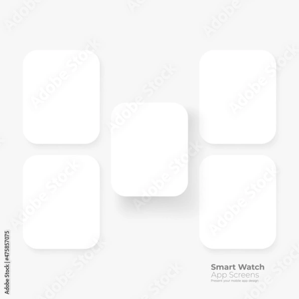 Fototapeta Blank Smart Watch App Screens for Showcasing Apps User Interface. Vector Illustration