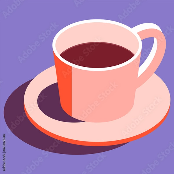 Obraz Isometric coffee cup flat design vector image