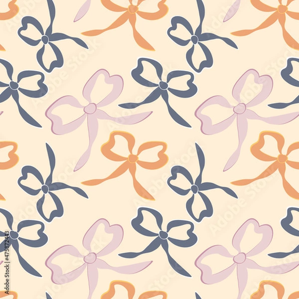 Fototapeta A seamless pattern on a square background is a ribbon bow
