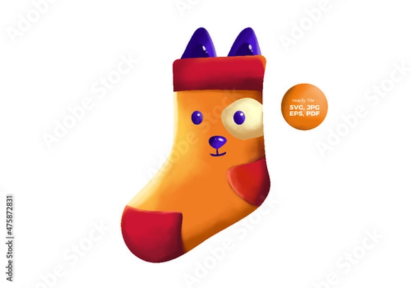 Obraz cute sock illustrations with colour full vector designs