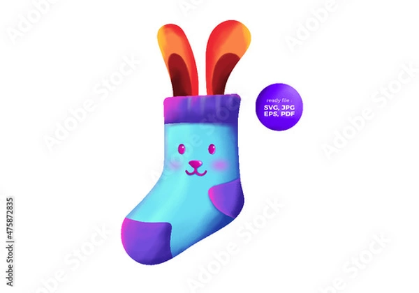 Obraz cute sock illustrations with colour full vector designs