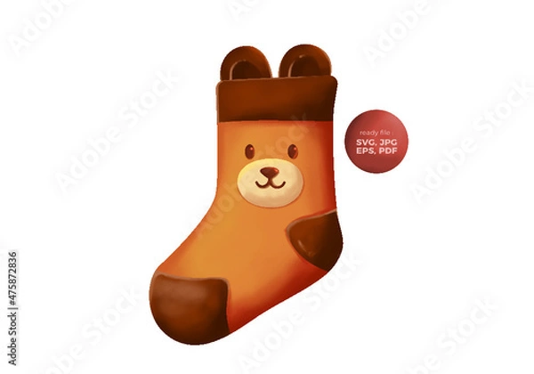 Obraz cute sock illustrations with colour full vector designs