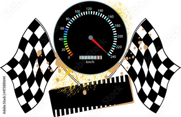 Obraz speedometer and banner design