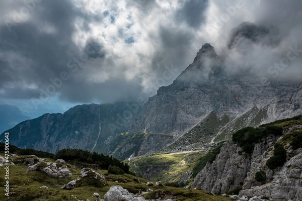 Obraz September misty day in the italian alps