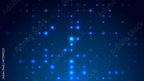 Fototapeta Abstract dot white blue pattern gradient texture technology background.