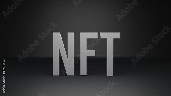 Fototapeta 3d render of NFT word. Background