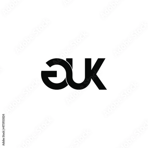 Obraz guk letter initial monogram logo design