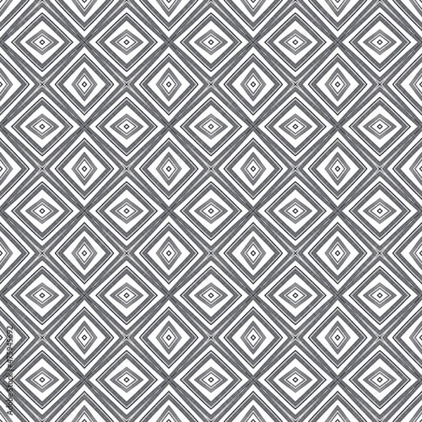 Fototapeta Tiled watercolor pattern. Black symmetrical