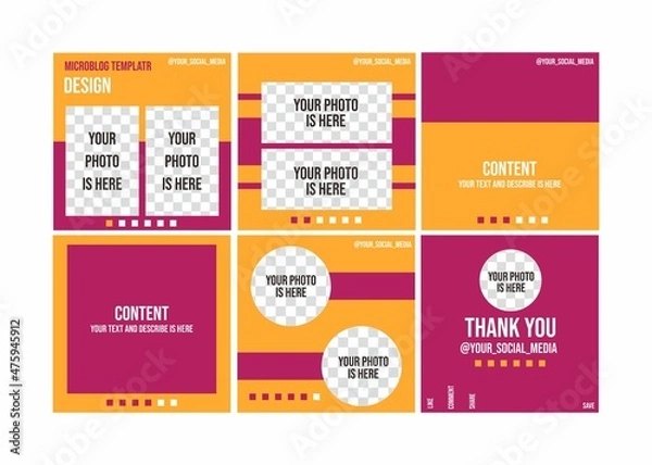 Fototapeta Creative microblog and carousel design with vector file for social media content.