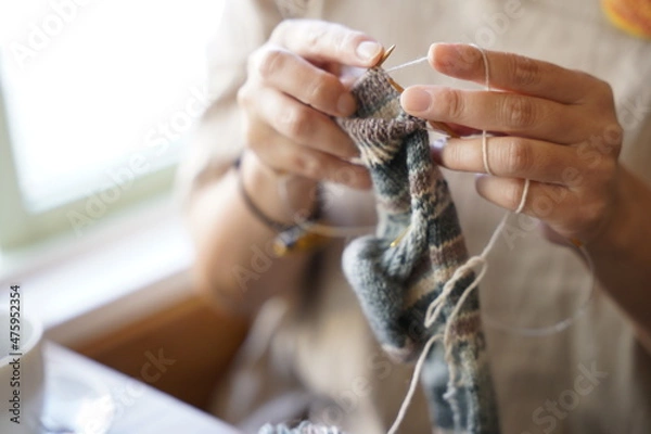 Fototapeta 編み物と靴下