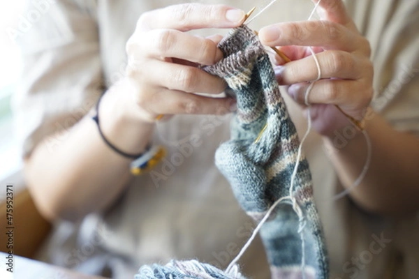 Fototapeta 編み物と靴下