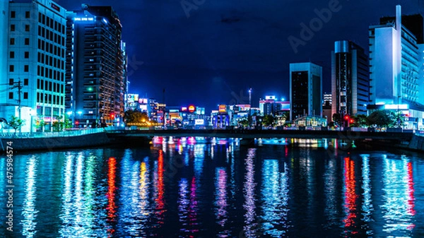 Obraz 福岡県　博多の夜