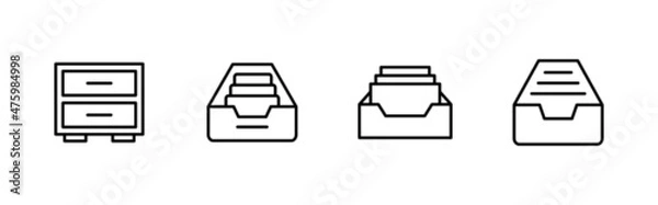 Fototapeta Archive folders icon set. Document vector icon. Archive storage icon.