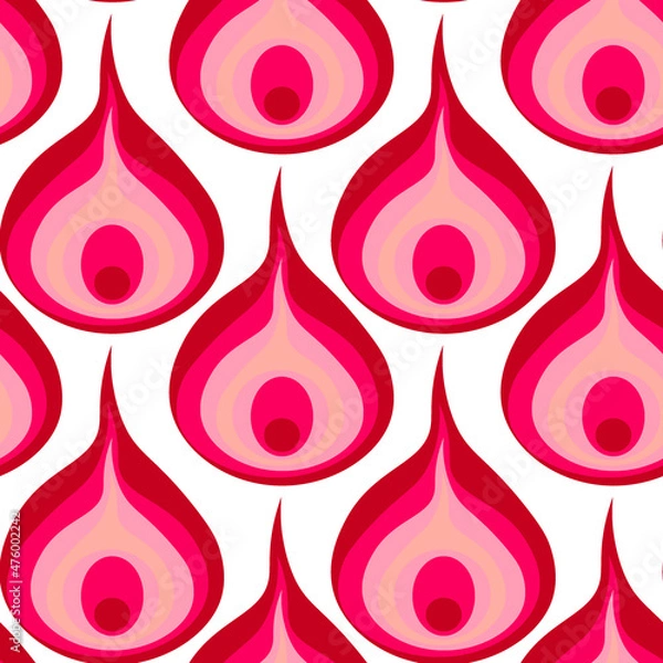 Obraz A seamless pattern on a square background - a peacock feather or an onion in section. Design element, surreal