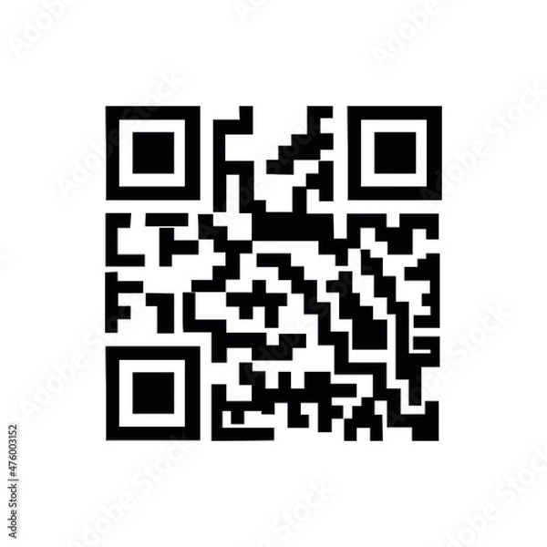 Obraz Empty QR code mock up for scanning on white isolated background. Illustration.