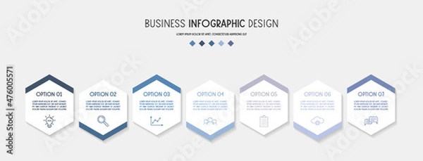Fototapeta Infographic with business elements. Flowchart design. Vector