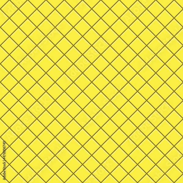 Fototapeta simple vector pixel art seamless pattern of minimalistic yellow rhomboid tile grid with glare