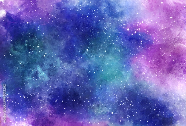 Obraz 背景素材_水彩テクスチャ_銀河