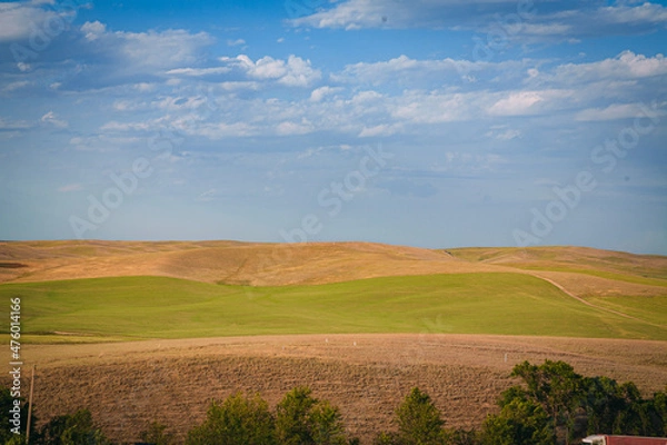 Obraz landscape with field and blue sky