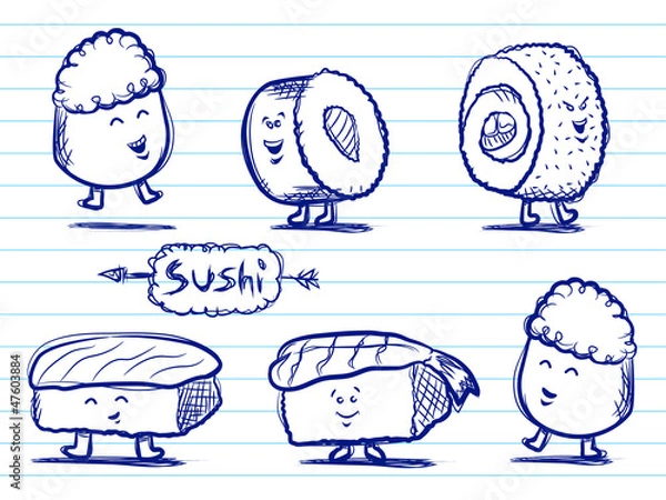 Obraz Sushi Doodles