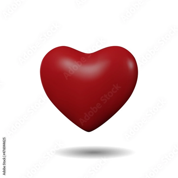 Fototapeta 3D illustration of the heart. Color vector image, realistic style. EPS10