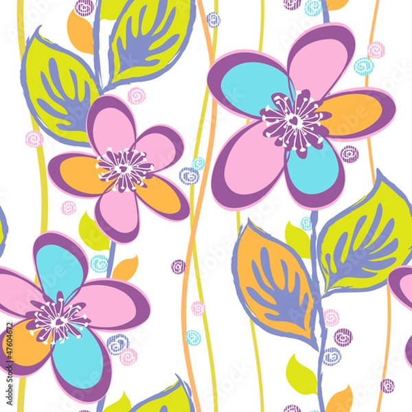 Fototapeta seamless floral background