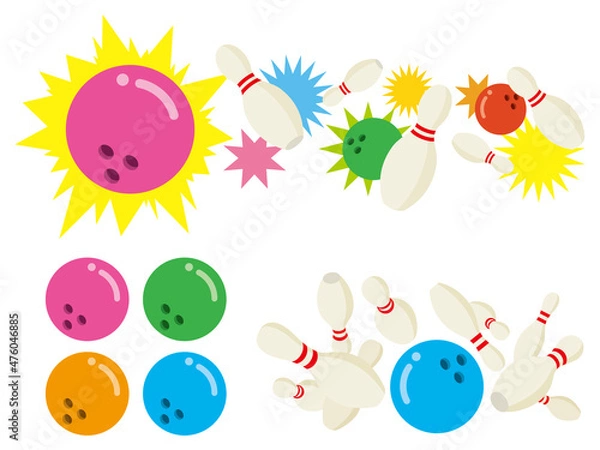 Obraz 飛び跳ねるボウリングのピン