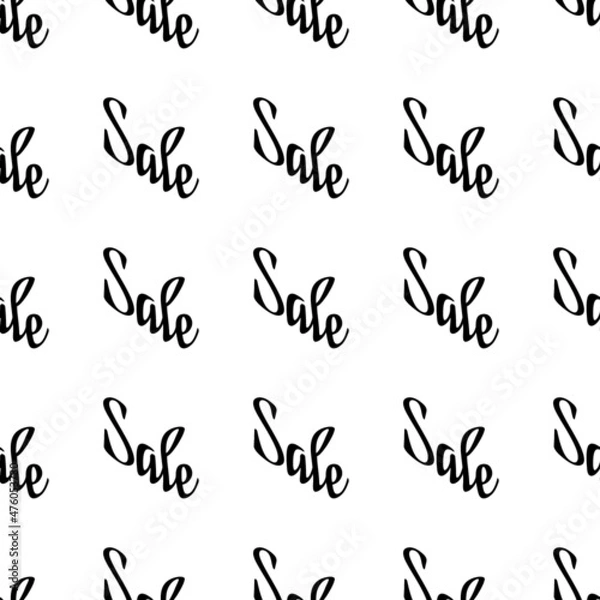 Fototapeta Sale. Illustration with the inscription - Sale. Repeating seamless pattern. Background for scrapbooking, albums, advertising, printing, websites, mobile screensavers, bloggers.