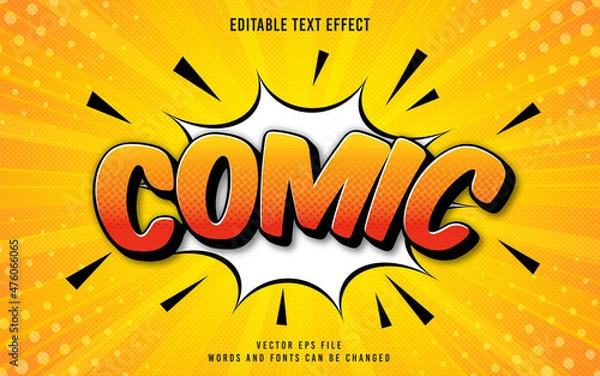 Obraz Editable 3d comic text effect and background
