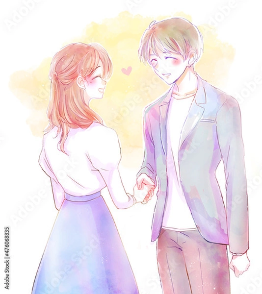 Fototapeta 恋人同士になった男女