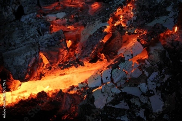 Obraz Hot lava in a crack with bokeh effect