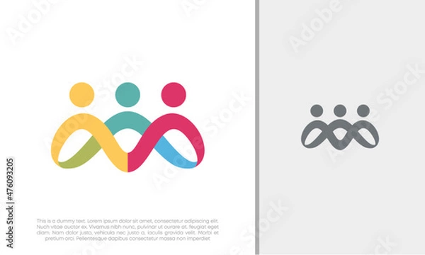 Obraz Global Community Logo Icon Elements Template. Community human Logo template vector. Community health care. Abstract Community logo